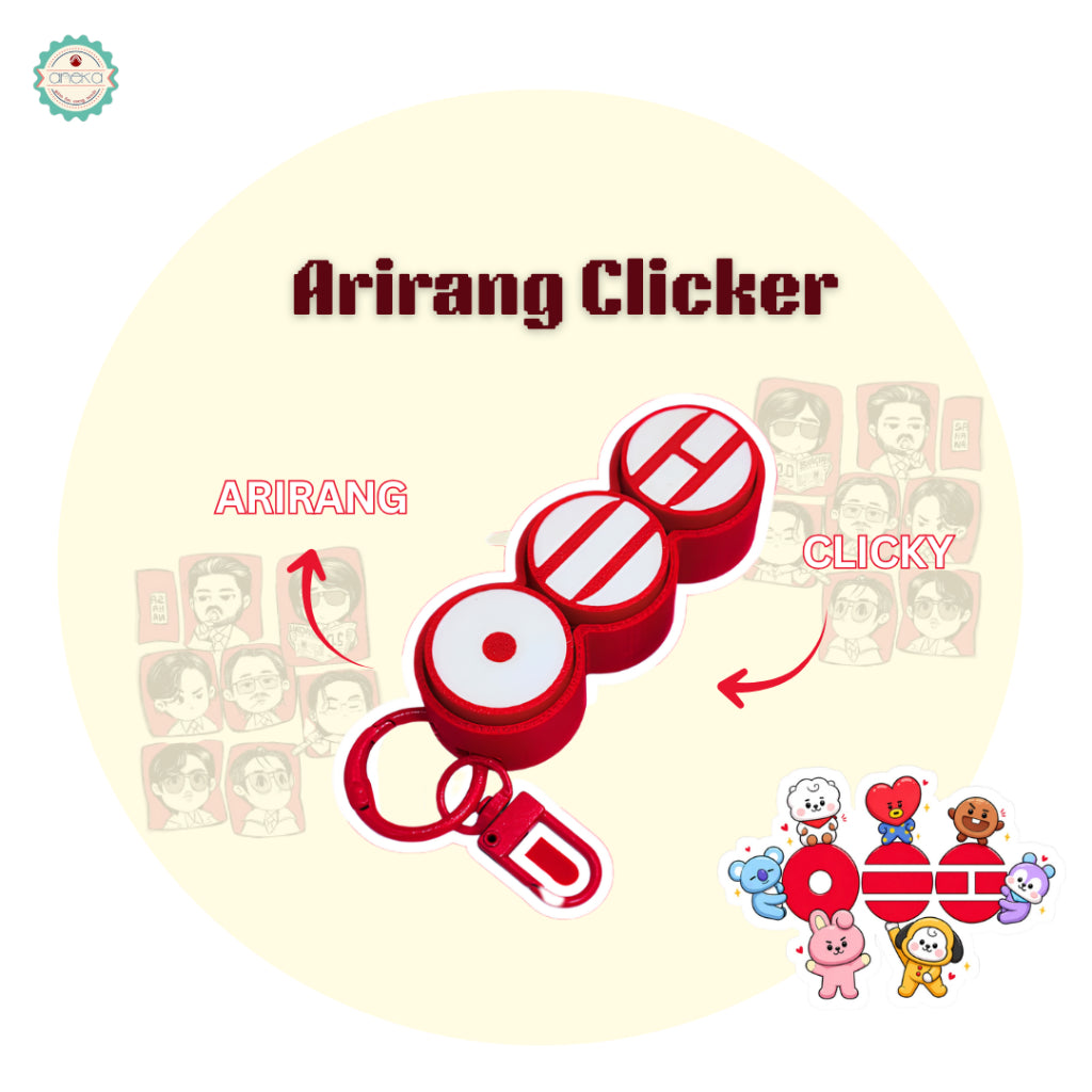 3D PRINT - BTS Fidget Clicker Karakter / Gantungan Kunci Arirang / Special Edition Character BT21 / Keychain / Photo Card Holder /