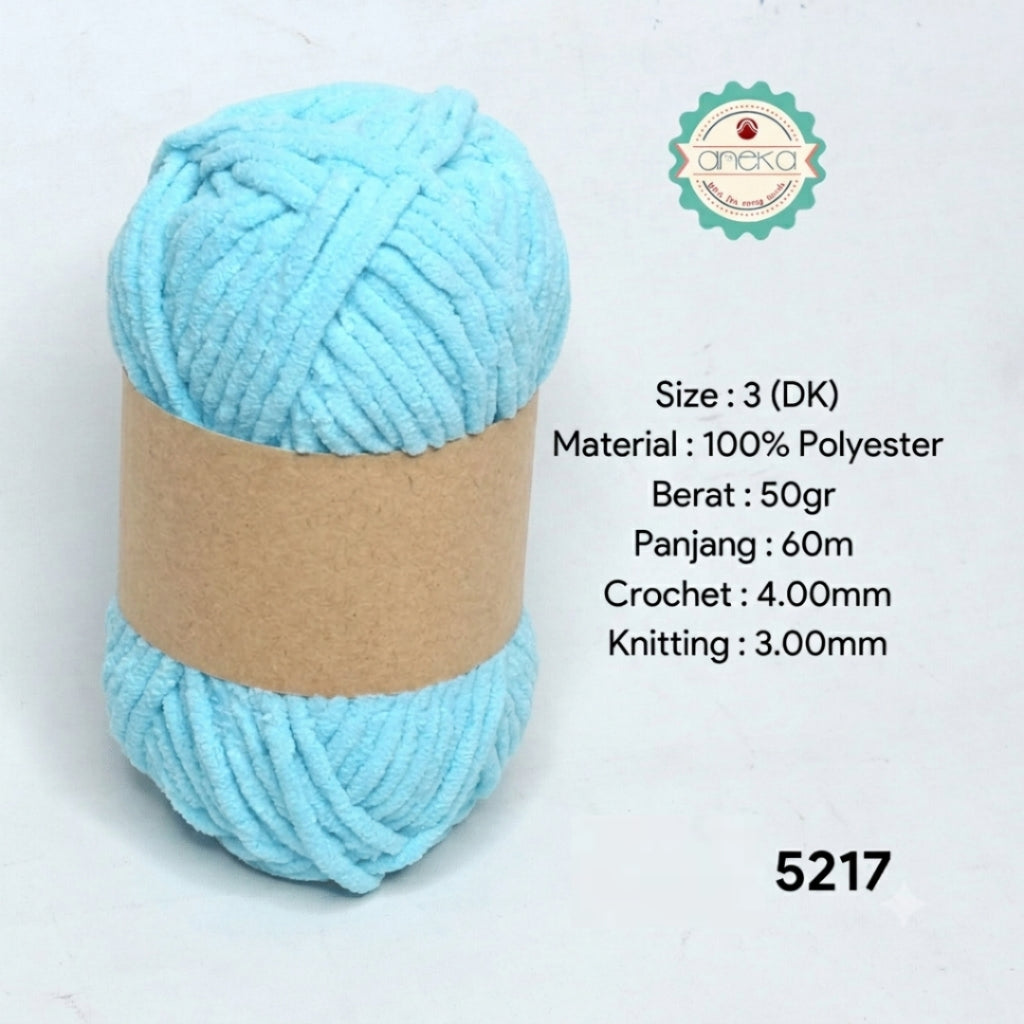 KATALOG - [GRADE B] Benang Rajut Mini Chenille / Crochet Knitting Yarn