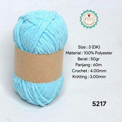 KATALOG - [GRADE B] Benang Rajut Mini Chenille / Crochet Knitting Yarn