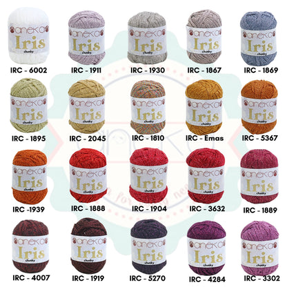 KATALOG - Benang Rajut Iris Chunky / Glitter Yarn Crochet Knitting