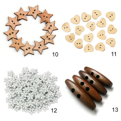 ANEKA - [5PCS] Kancing Kayu / Wooden Button Seri Natural