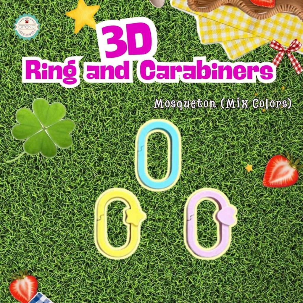 KATALOG - [3PCS] 3D Print Ring Kait / Carabiner Gantungan Kunci