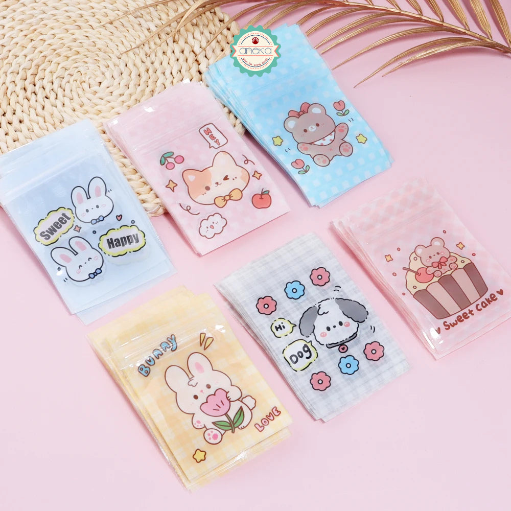 KATALOG - [10 PCS] Plastik Ziplock / Plastic Hologram / Karakter Lucu Kartun / Pastel / PVC / Cute Character