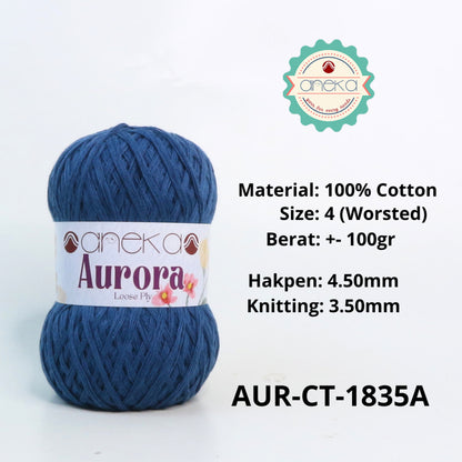 KATALOG - Benang Rajut Knitting Aurora Katun / Single Color Loose Ply Crochet Yarn