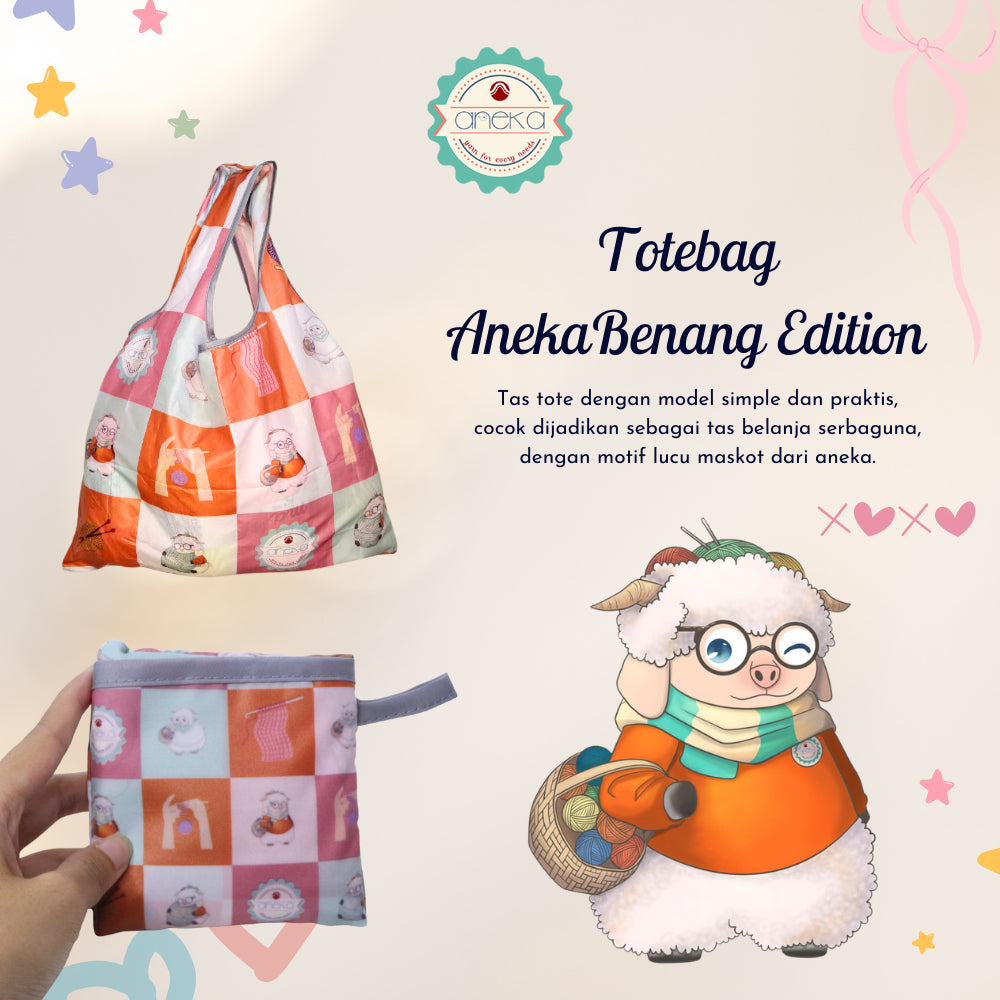 ANEKA - Totebag Serbaguna / Simple Foldable / Tas belanja lipat / Tas Benang Merchandise