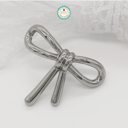ANEKA - [5 PCS] Kancing Baju Bentuk Pita / Simple Bow Metal Button Knots