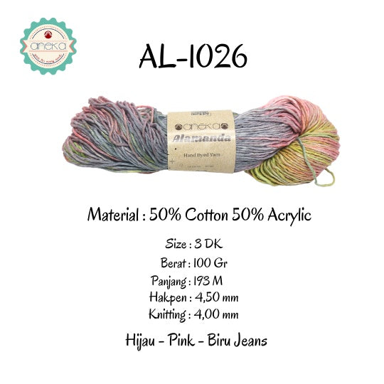 KATALOG - Benang Rajut Alamanda / Hand Dyed Yarn Cotton Yarn / Katun