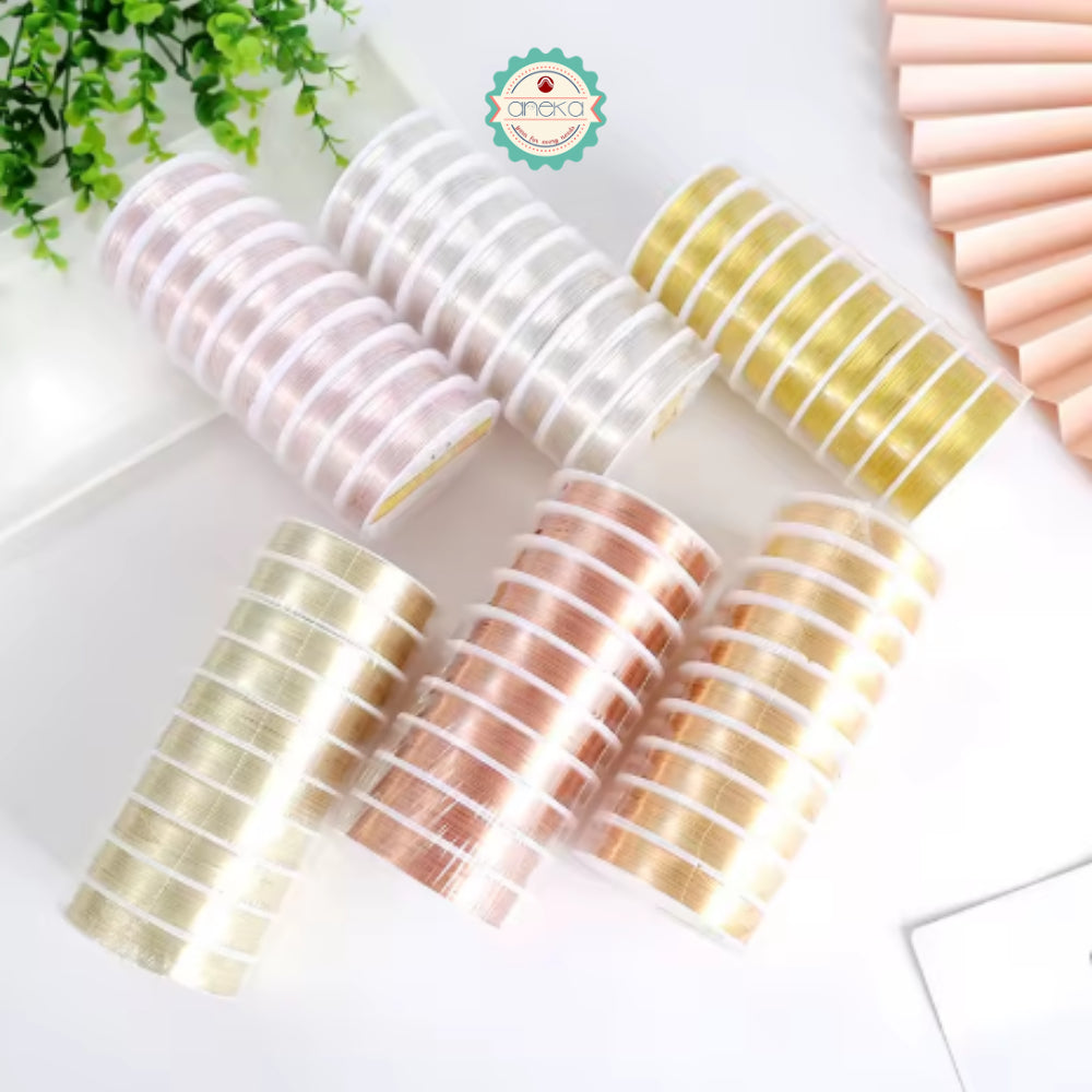 KATALOG - [1 SLOP] Kawat Stainless / Steel Wire For Bracelet / Tiger Tail Beading / 10 PCS