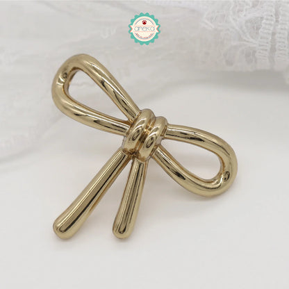 ANEKA - [5 PCS] Kancing Baju Bentuk Pita / Simple Bow Metal Button Knots
