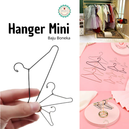 KATALOG - [10 PCS] Hanger Gantungan Mini Baju Boneka / Cute Doll Rack Metal Mini Hanger For Dolls Accessories / Wardrobe for  Clothes