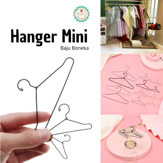 KATALOG - [10 PCS] Hanger Gantungan Mini Baju Boneka / Cute Doll Rack Metal Mini Hanger For Dolls Accessories / Wardrobe for  Clothes