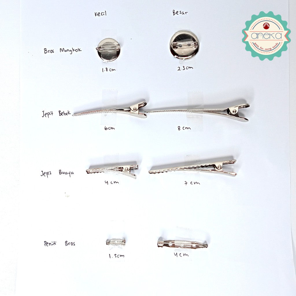 KATALOG - [10PCS] Peniti / Bros Mangkok / Jepit Buaya / Jepit Bebek Ukuran Kecil dan Besar