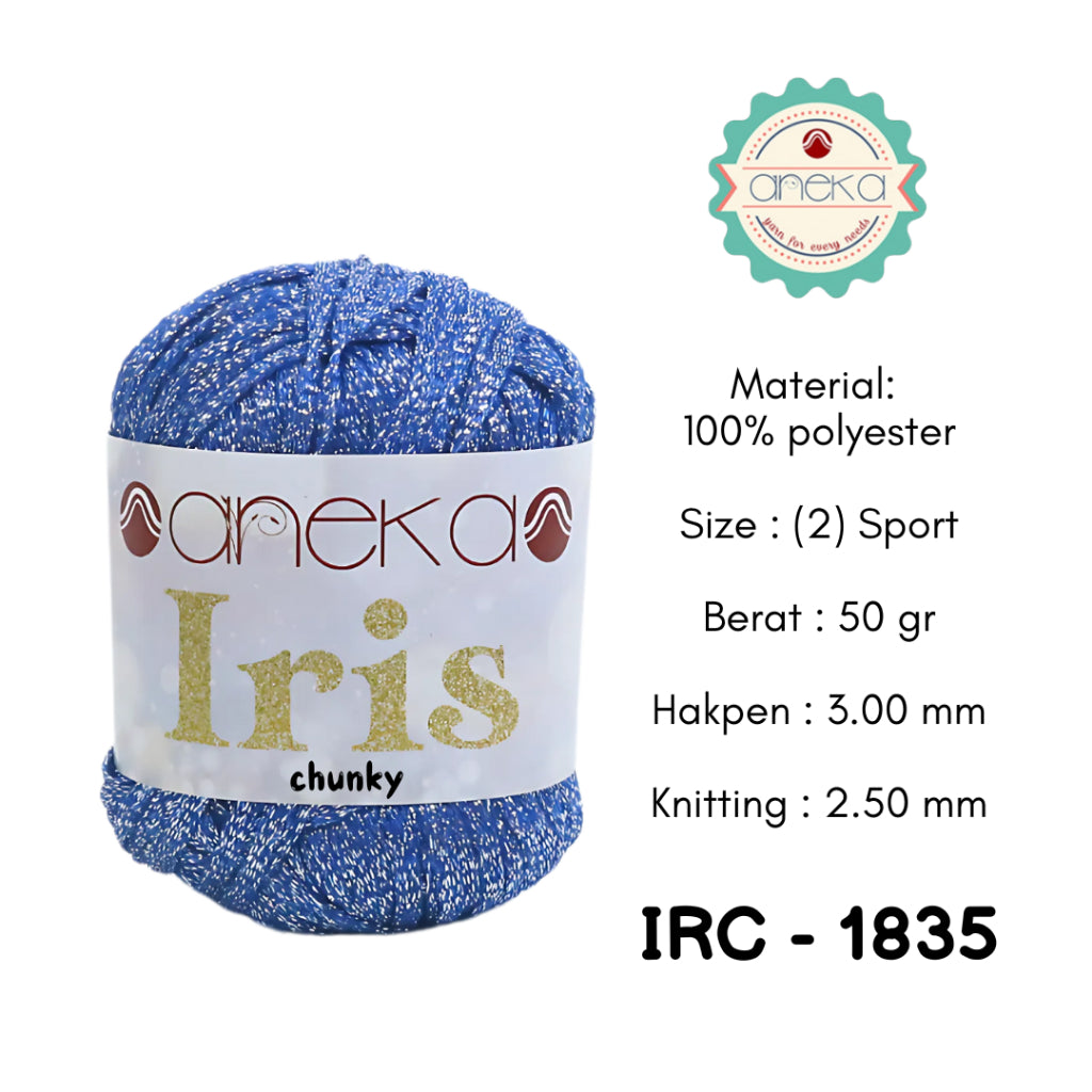 KATALOG - Benang Rajut Iris Chunky / Glitter Yarn Crochet Knitting