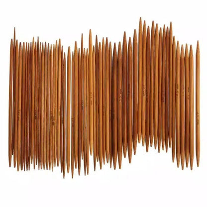 Breien Double Point Needle Knitting Needles Bamboo / Jarum Rajut Bambu 18 size 25cm - 35cm - SET