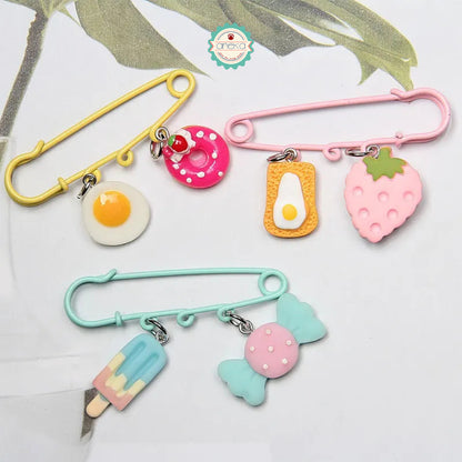 KATALOG - [5PCS] Peniti Kait Warna / Metal Large Safety Pin Brooch Blank Base / Holes Fasteners for DIY Craft Jewelry Making Supplies