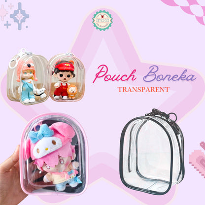 KATALOG - Pouch Transparent PVC with Hook / Tas Boneka Bening Transparant Serbaguna