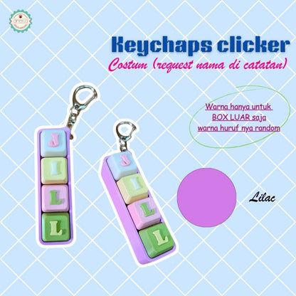 KATALOG - 3D Print Fidget Clicker Keyboard Keychain Name / Gantungan Kunci Klik Penghilang Stress