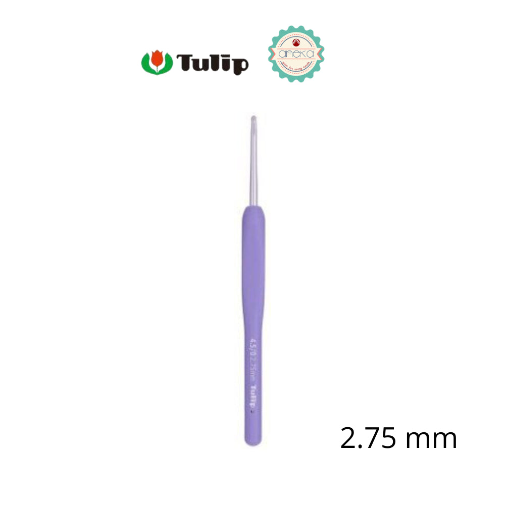 TULIP - [PCS] Alat Rajut Hakpen Etimo Murasaki /  Lavender Crochet Hook with Cushion Grip