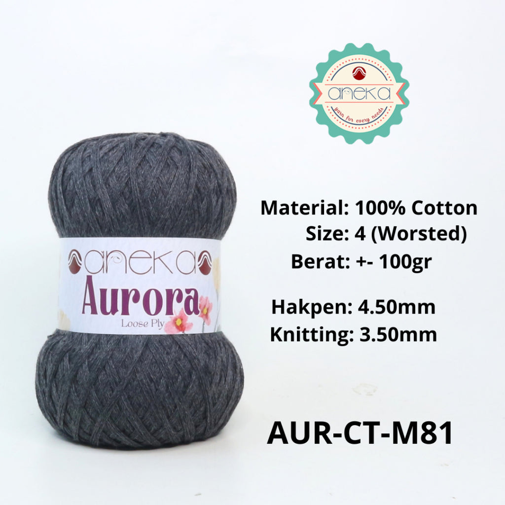 KATALOG - Benang Rajut Knitting Aurora Katun / Single Color Loose Ply Crochet Yarn