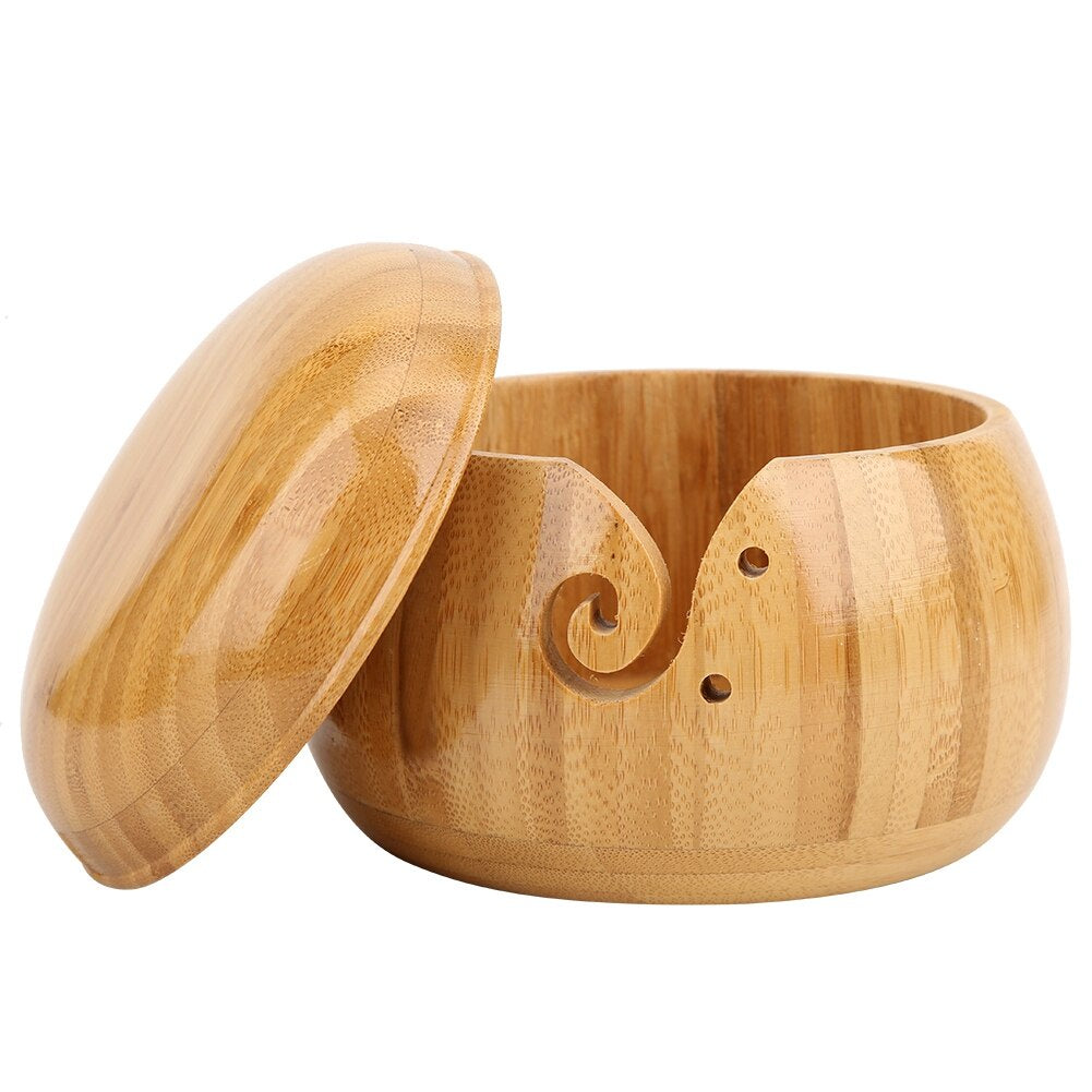 Yarn Bowl Wooden / Mangkok Wadah Tempat Benang Kayu / Yarn Storage