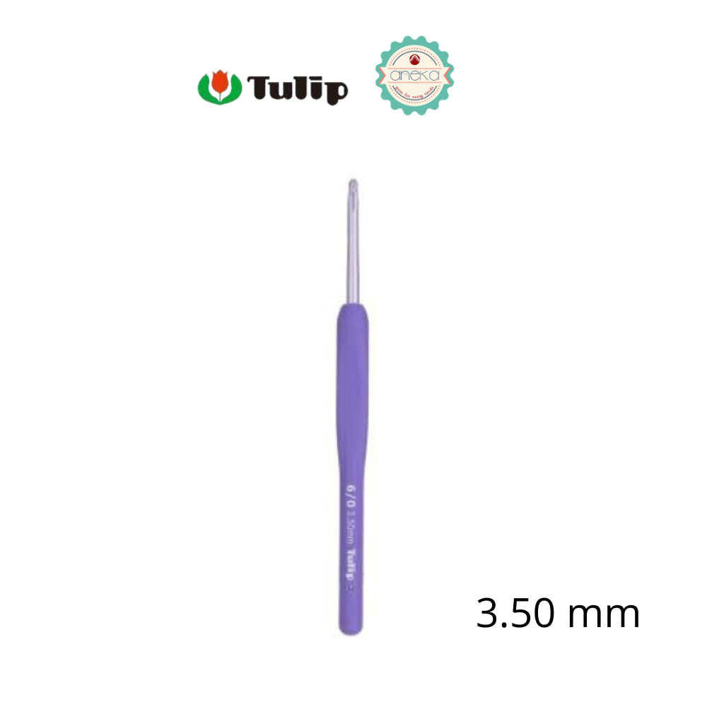 TULIP - [PCS] Alat Rajut Hakpen Etimo Murasaki /  Lavender Crochet Hook with Cushion Grip
