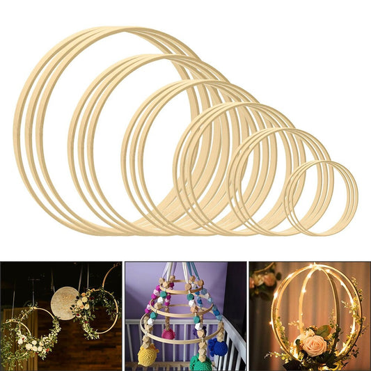 ANEKA - Ring Kayu Motif Bulat | Macrame | Ring Dreamcatchers | Wooden Ring / Ring Catcher