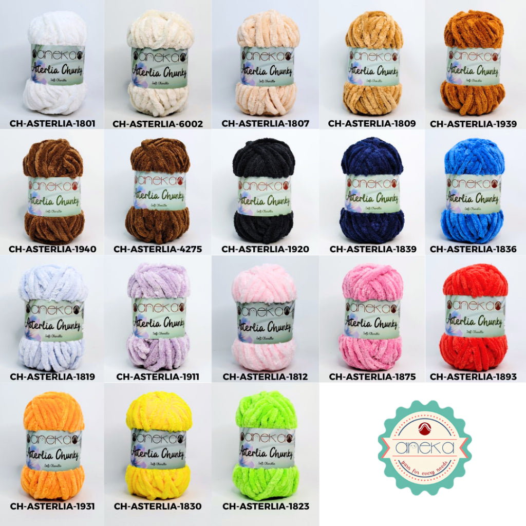 KATALOG - Benang Rajut Asterlia Chunky / Soft Chenille / Crochet Knitting Yarn