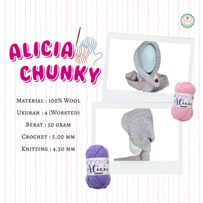 KATALOG - Benang Rajut Alicia Chunky / Wool / Wol Crochet Knitting Yarn