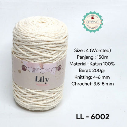KATALOG - Benang Rajut Lily / Lili / Tambang / Macrame Cotton Rope Yarn