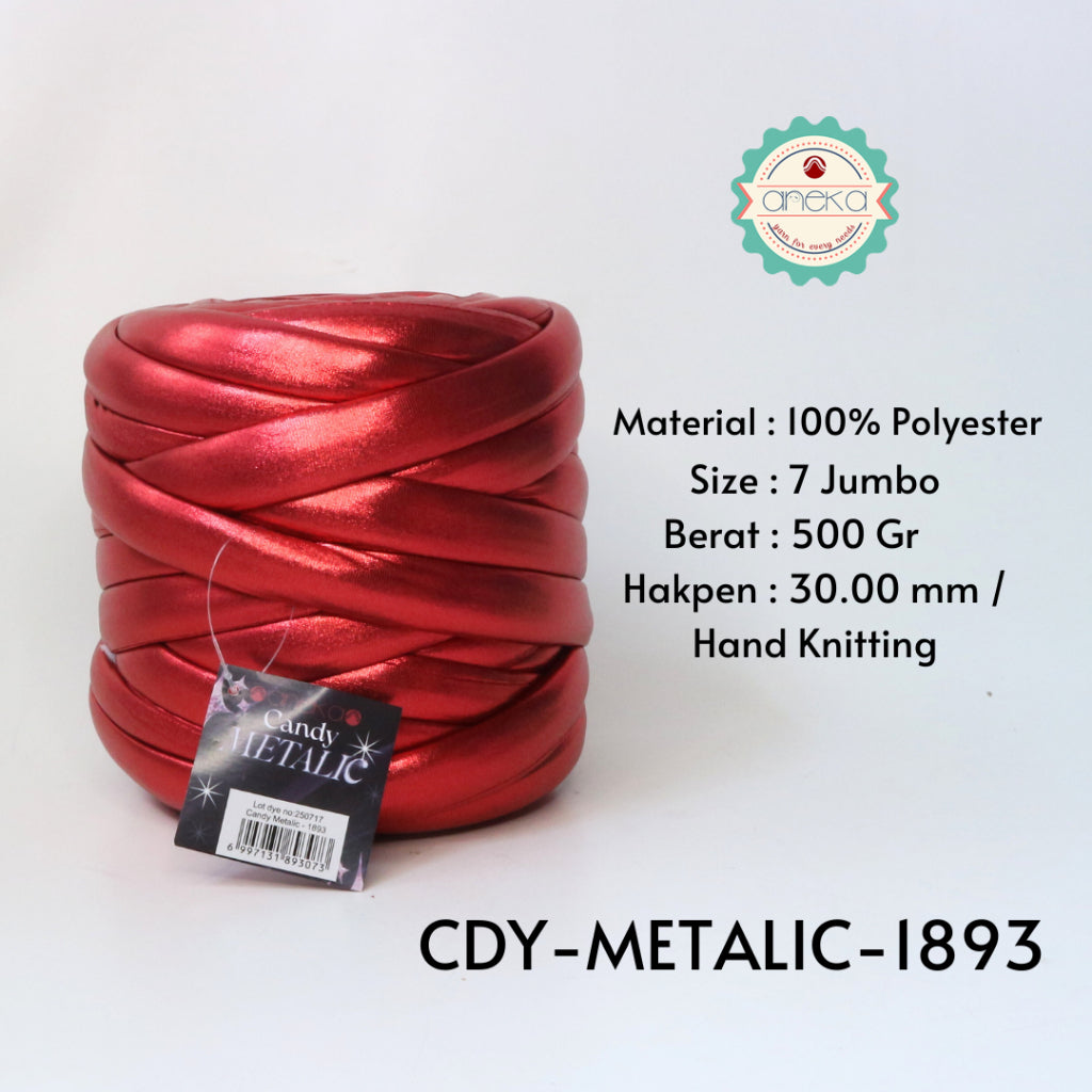 KATALOG - Benang Rajut Candy Metalik / Chunky Metalic Yarn Crochet Knitting Yarn