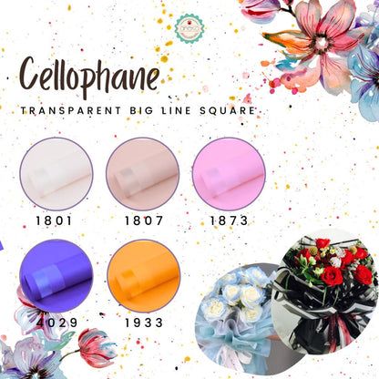 ANEKA - [ PACK ] Kertas Cellophane Buket Bunga [Big List Line] Flower Wrapping Paper Celophane