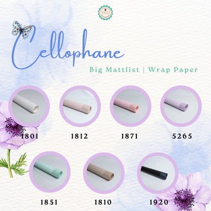 AnekaBenang - [ LEMBARAN ] Kertas Cellophane Buket Bunga [Big Matt LIst] Flower Wrapping Paper Celophane