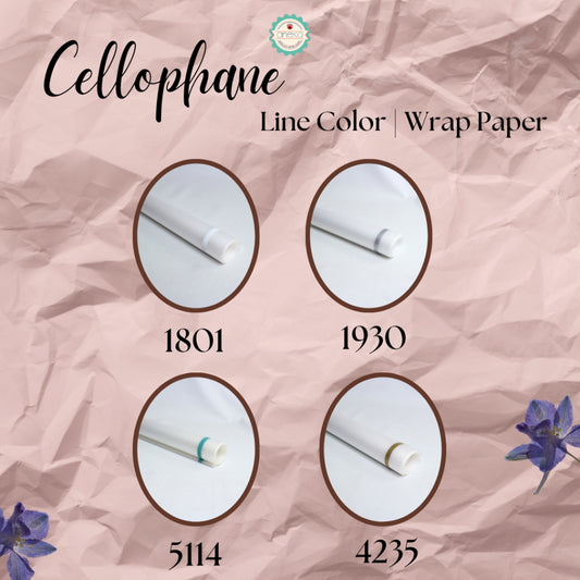 AnekaBenang - [ PCS ] Kertas Cellophane White Line Color / Buket Bunga [ White Line Color] Flower Wrapping Paper Celophane