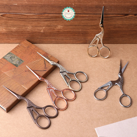 ANEKA - Gunting Benang Bangau / Bordir / Sulam Vintage / Retro / Klasik Burung Crane
