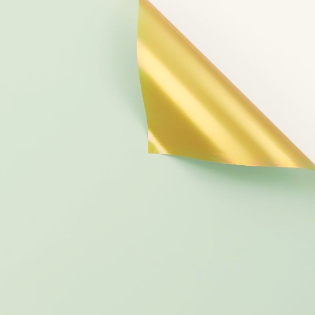 ANEKA - [ 20 Lembar ] Kertas Cellophane Buket Bunga [ Color & Gold ] Flower Wrapping Paper Celophane