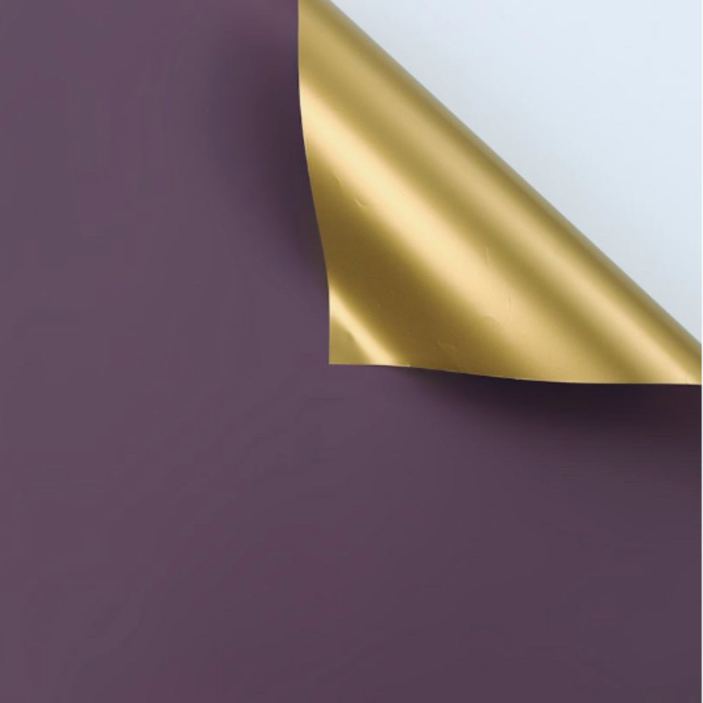 ANEKA - [ 20 Lembar ] Kertas Cellophane Buket Bunga [ Color & Gold ] Flower Wrapping Paper Celophane