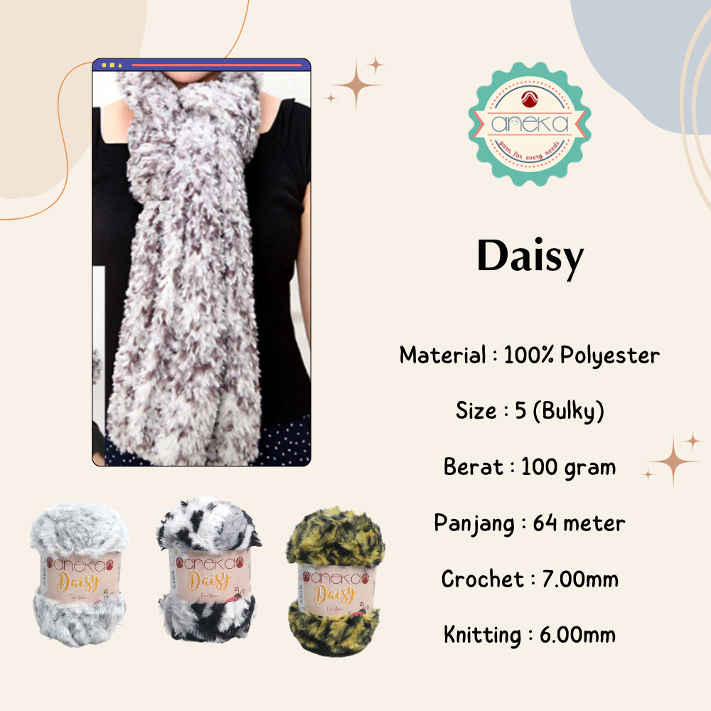 KATALOG - Benang Rajut Bulu Daisy (Fur Yarn) / Soft Fluffy Fur Faux Polyester 2