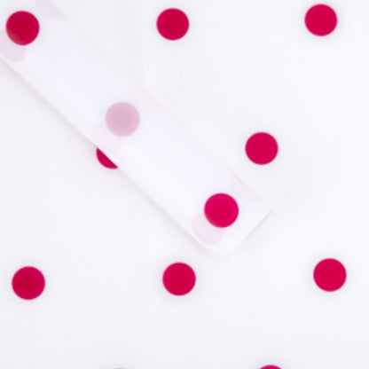 ANEKA - [ LEMBARAN ] Kertas Cellophane Buket Bunga [Polkadot] Flower Bouquet Wrapping Paper Celophane
