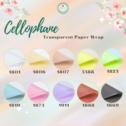 AnekaBenang - [ Sheet ] Flower Bouquet Cellophane Paper [ Transparent ] Flower Wrapping Paper Celophane