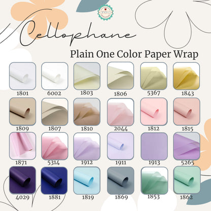 AnekaBenang - [Lembaran] One Color Kertas Bunga Wrapping Cellophane Paperwrap Buket Bunga Bungkusan Bunga / Flower Wrapping
