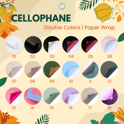 AnekaBenang - [ PACK ] Flower Bouquet Cellophane Paper [ Double Colors ] Flower Wrapping Paper Celophane