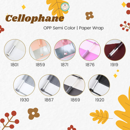AnekaBenang - [ PACK ] Kertas Cellophane Buket Bunga [ OPP Semi Color ] Flower Wrapping Paper Celophane