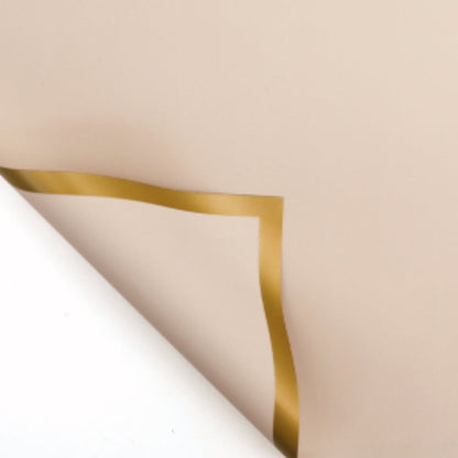 AnekaBenang - [ PACK ] Kertas Cellophane Buket Bunga [Gold Line] Flower Wrapping Paper Celophane