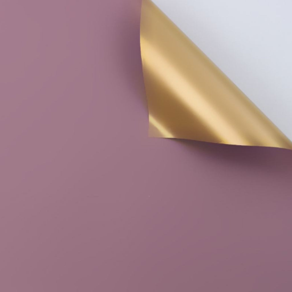 ANEKA - [ 20 Lembar ] Kertas Cellophane Buket Bunga [ Color & Gold ] Flower Wrapping Paper Celophane