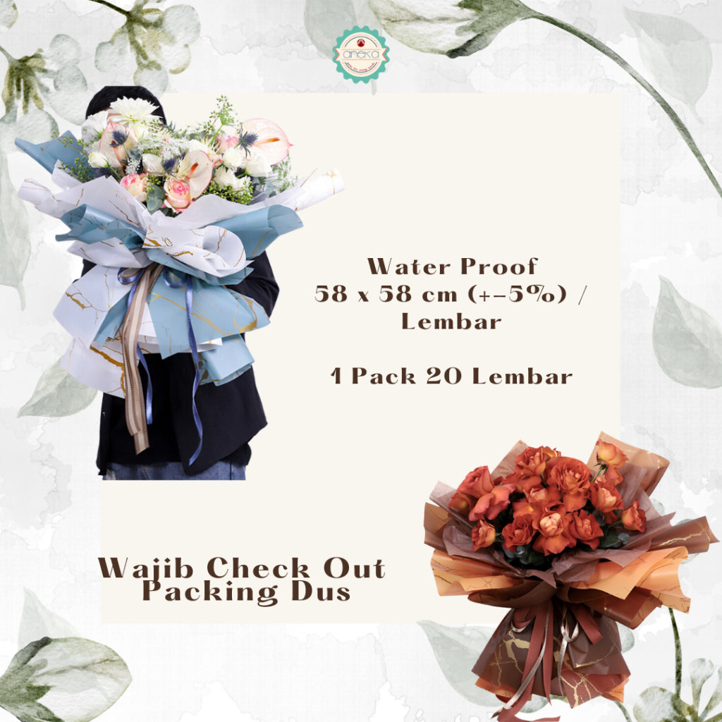 ANEKA - [ LEMBARAN ] Kertas Cellophane Buket Bunga [Marble] Flower Wrapping Paper Celophane