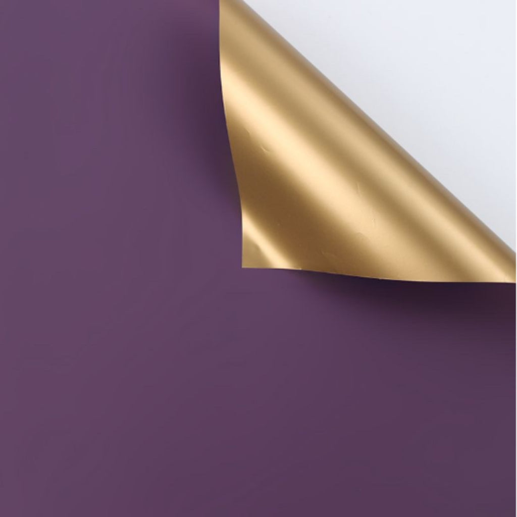 ANEKA - [ 20 Lembar ] Kertas Cellophane Buket Bunga [ Color & Gold ] Flower Wrapping Paper Celophane