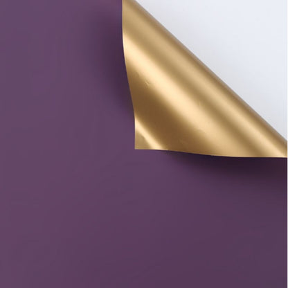 ANEKA - [ 20 Lembar ] Kertas Cellophane Buket Bunga [ Color & Gold ] Flower Wrapping Paper Celophane