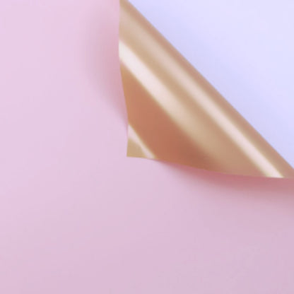 ANEKA - [ 20 Lembar ] Kertas Cellophane Buket Bunga [ Color & Gold ] Flower Wrapping Paper Celophane