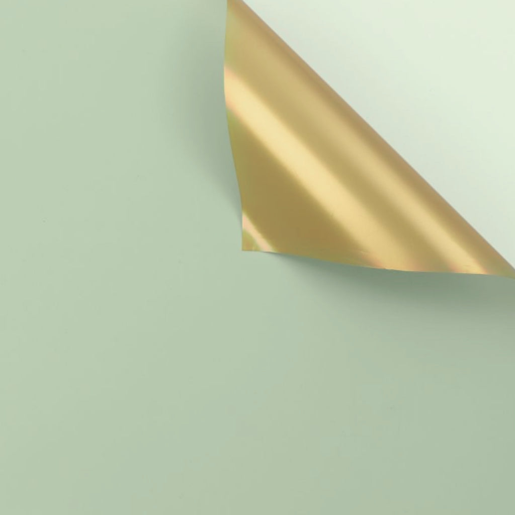 ANEKA - [ 20 Lembar ] Kertas Cellophane Buket Bunga [ Color & Gold ] Flower Wrapping Paper Celophane