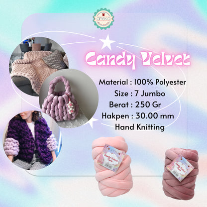 KATALOG - Benang Rajut Candy Velvet / Chunky Yarn / Bludru